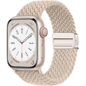 สายนาฬิกาไนล่อนถัก สําหรับ Apple Watch Ultra 2 44 มม. สีชานม