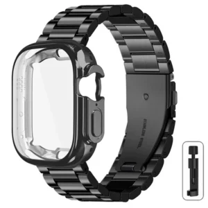 สายนาฬิกาข้อมือสเตนเลส พร้อมเคสโลหะ สําหรับ Smart Watch Series ultra 42 มม.