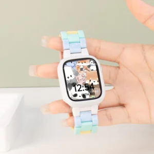 สายนาฬิกาข้อมือเรซิ่น สีรุ้ง พร้อมเคสป้องกัน สําหรับ Xiaomi Redmi Watch 4