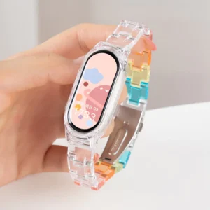 สายนาฬิกา สําหรับ Xiaomi Mi Band 9/8/7/6/5/4/3 Candy สีเรซิ่น