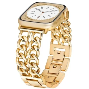 สายนาฬิกาข้อมือ โลหะ แฟชั่น สําหรับ Apple Watch Ultra 44 มม. สีทอง