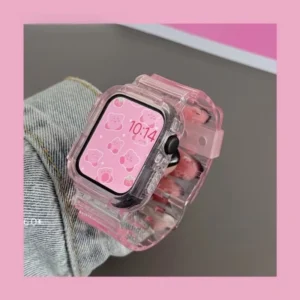 สายนาฬิกาข้อมือซิลิโคนใส สําหรับ Apple Watch series 9 8 7 6 5 ขนาด 38 40 มม.